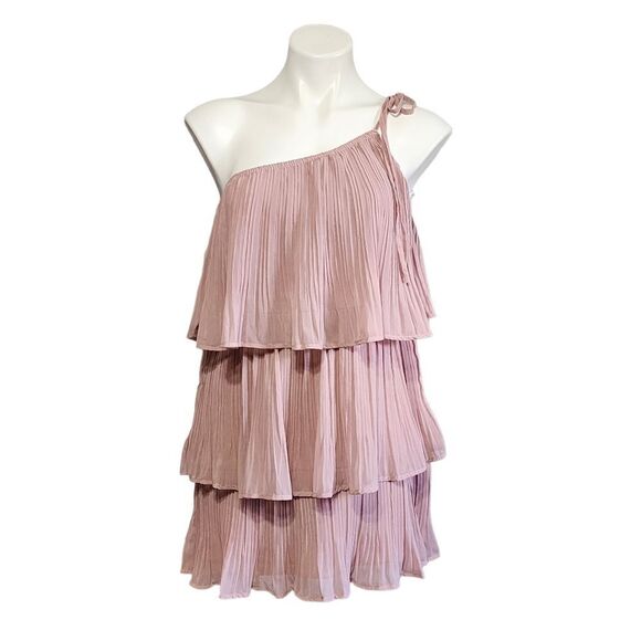 Lulu's dusty pink mini dress tiered Coquette M - Picture 1 of 4